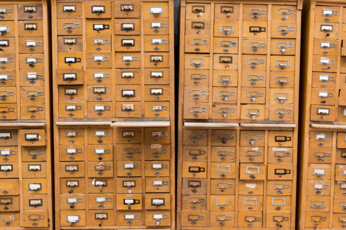 Image of filing tan filing cabinets